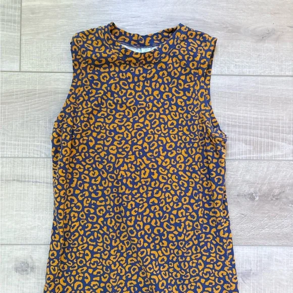 Old Navy Brown Leopard Print Midi Dress - Picture 3 of 4
